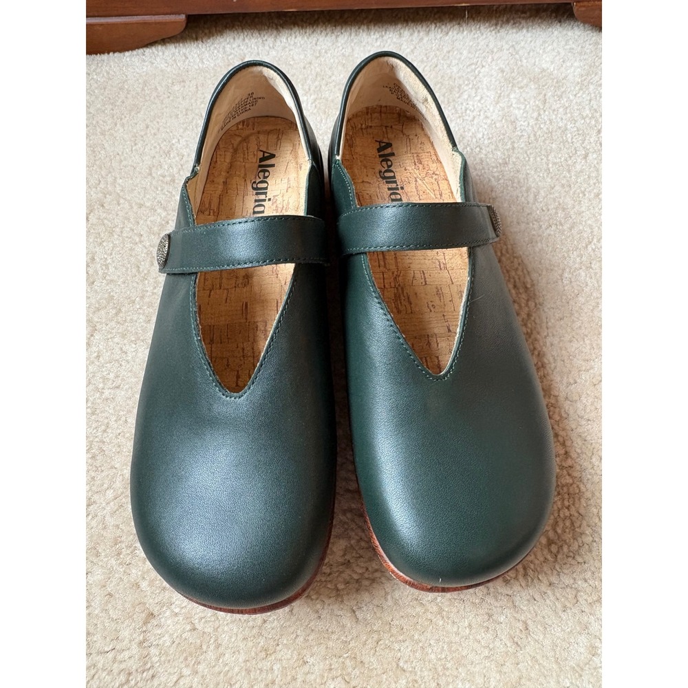 Alegria Opheliah Tree Hugs Green Leather Mary Jane Clogs OPH-6327 Womens 8-8.5 - Picture 10 of 11